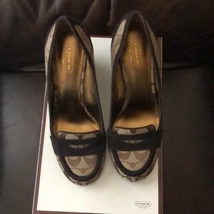 Coach loafer wedges